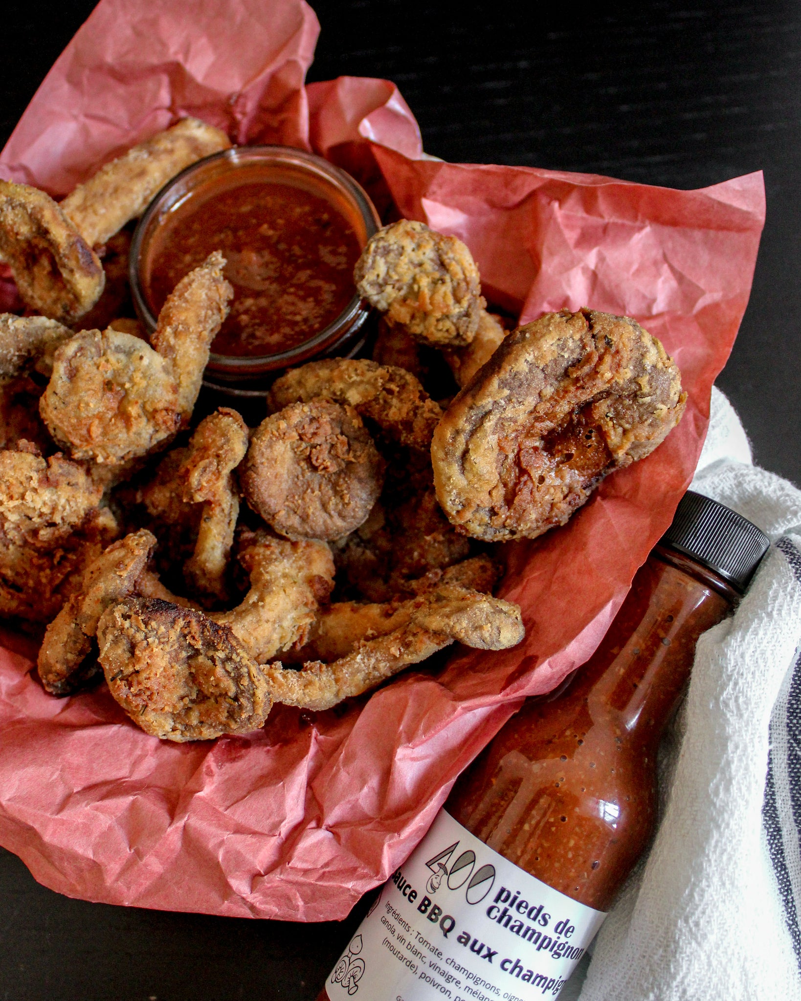 Vegan fried "chicken" with oyster mushroom